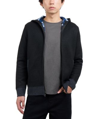 Men's Azure Full-Zip Fleece-Lined Hooded Sweater