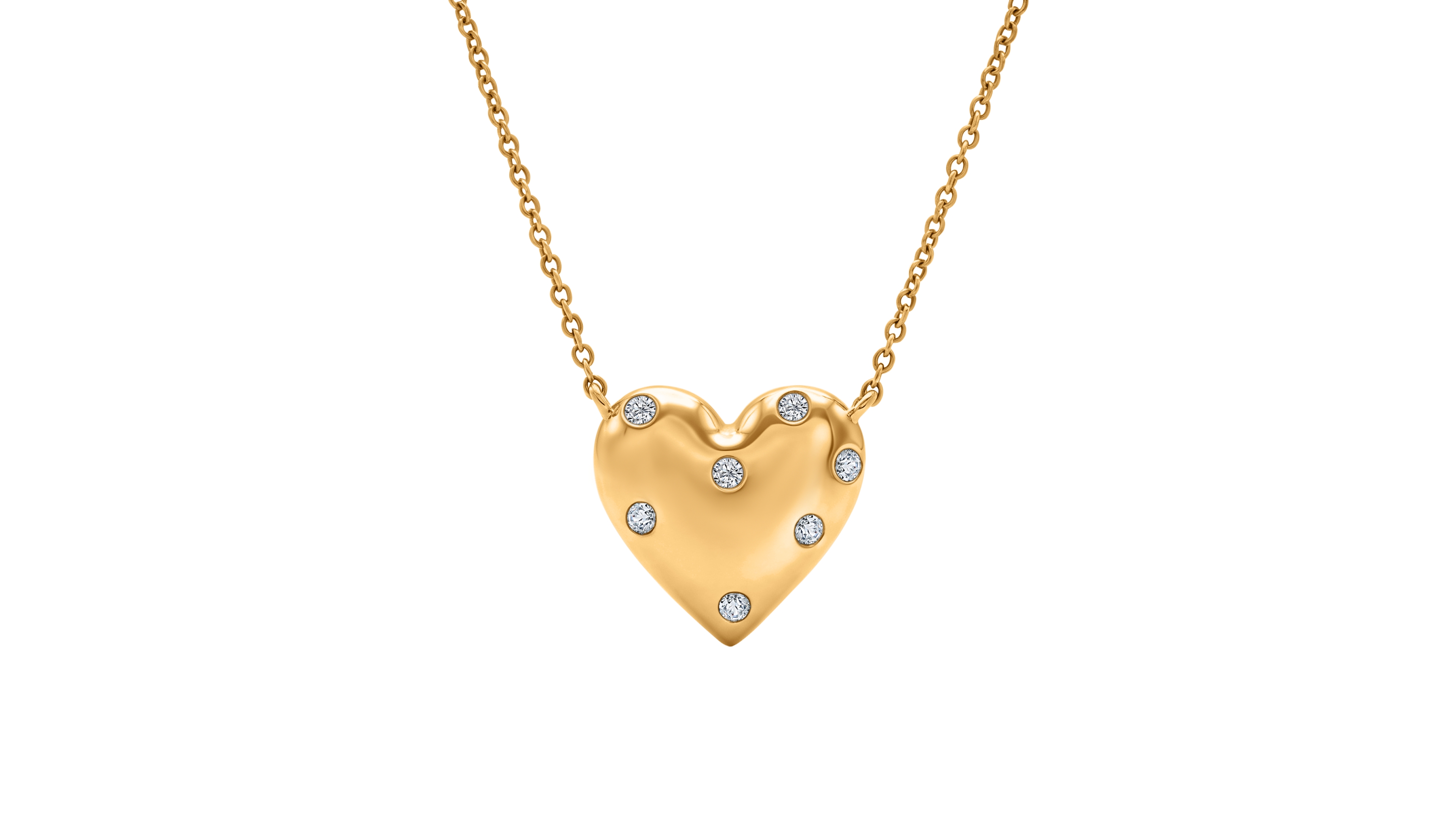 Esme Round Diamond Heart Pendant Necklace (1/10 ct. t.w.) in 10k Yellow Gold