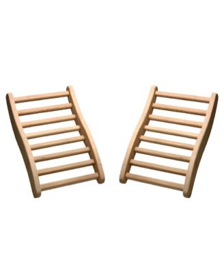 Canadian Hemlock Ergonomic Wooden S-Shaped Sauna Backrest, 2 Pack