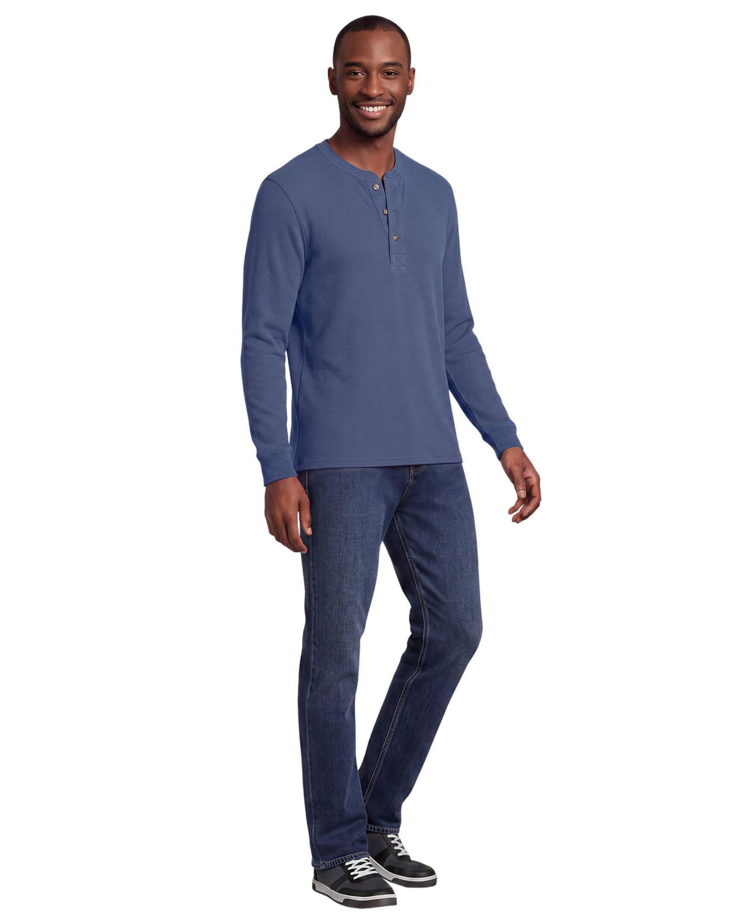 Men's Long Sleeve Thermal Waffle Henley