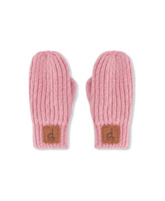 Little and Big Lined Ribbed-Knit Mittens