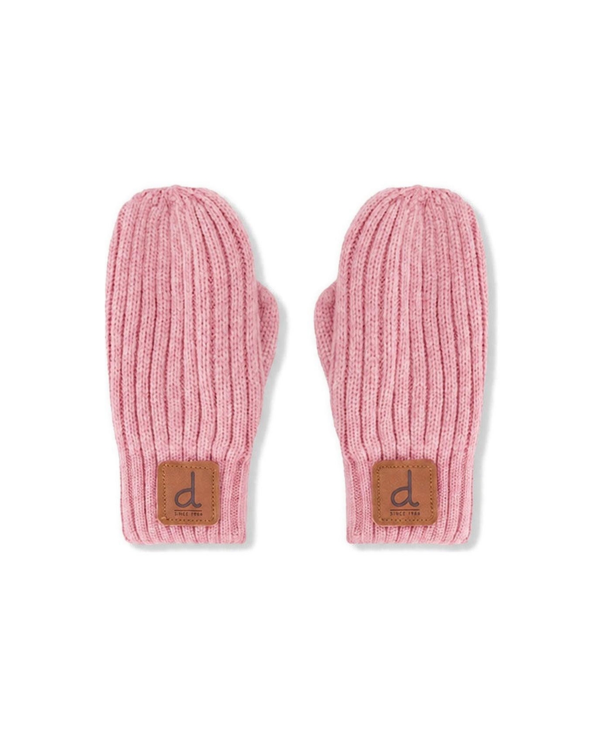 Deux par Deux Little and Big Lined Ribbed-Knit Mittens - Pale dusty pink