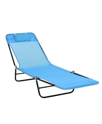 Outdoor Chair, Folding Design, Headrest, Adjustable Backrest for Camping, Travel and Outdoor Activities