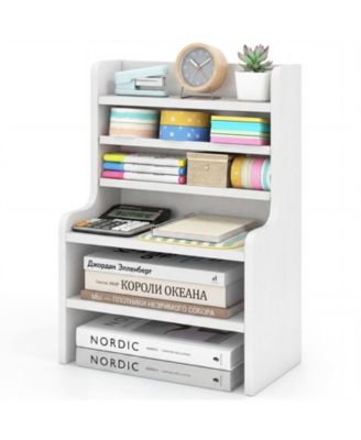 Desk Bookshelf Desktop Display Rack with Open Cubes Removable Shelves