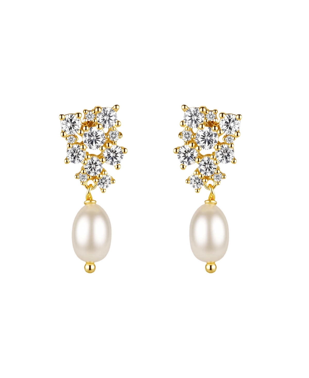 Untamed Petals First Dance Pearl Drop Gold Earrings