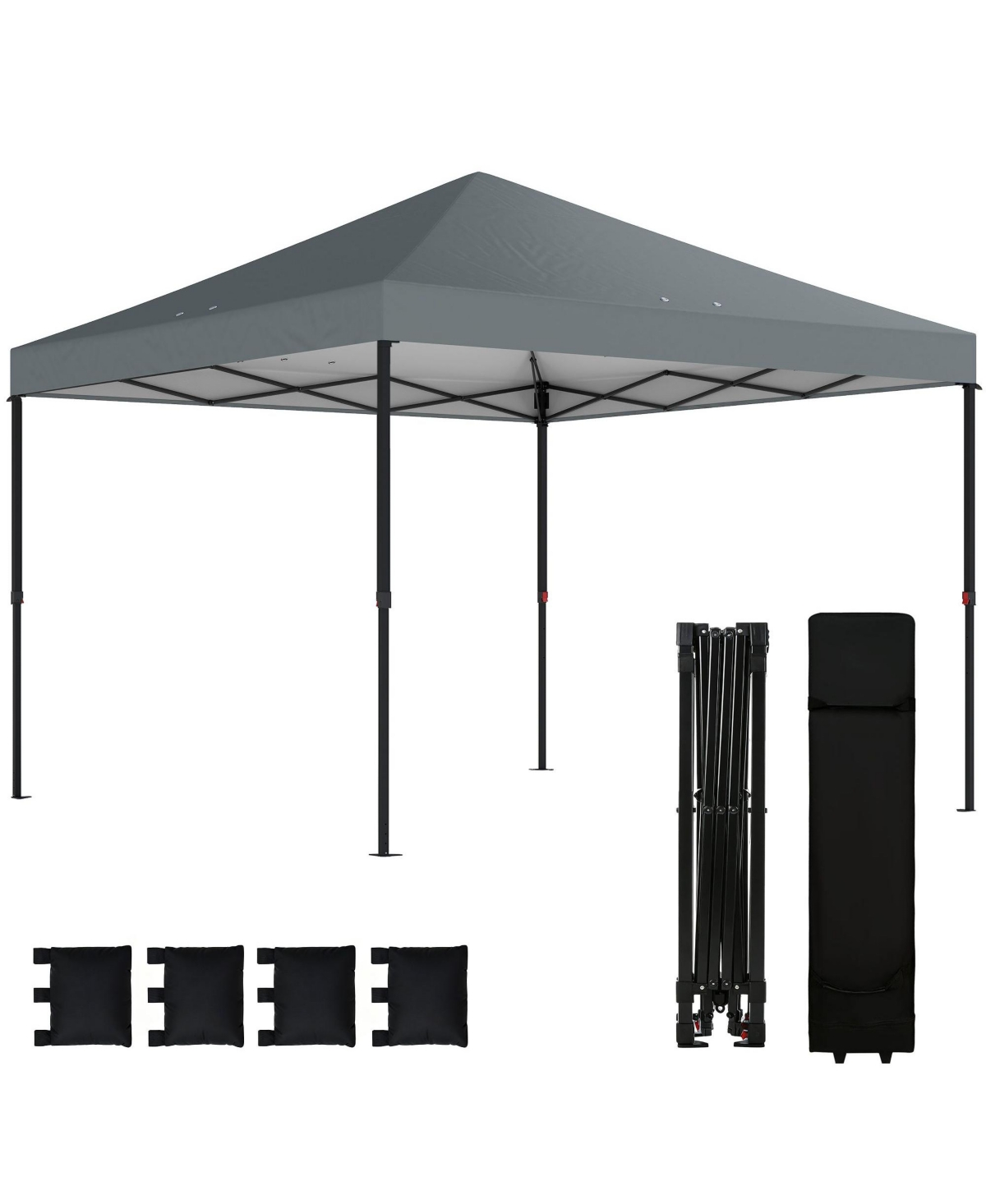 Sevorley Outdoor Canopy Shelter, Pop-Up Setup, 10 x 10 ft for Camping, Travel and Outdoor Activities - Gray