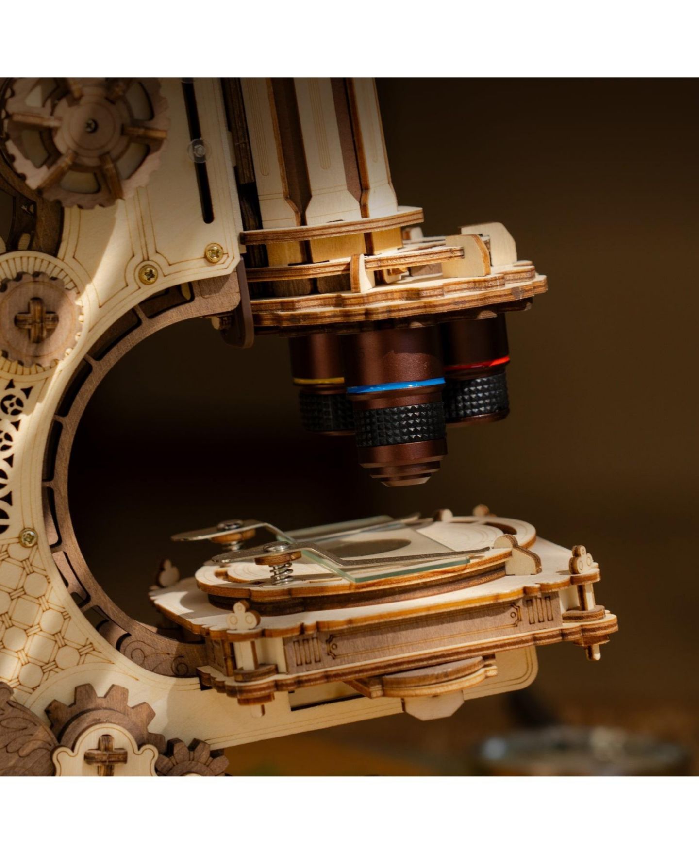 Детские конструкторы Robotime Wooden Working Microscope 3D Puzzle, 260-Piece Building Set, Ages 14+ — фото 6