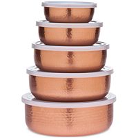 5-Piece Godinger Hammered Copper Storage Bowl Set