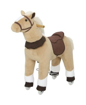Plush Wheeled Ride-On Horse, Ages 3-5
