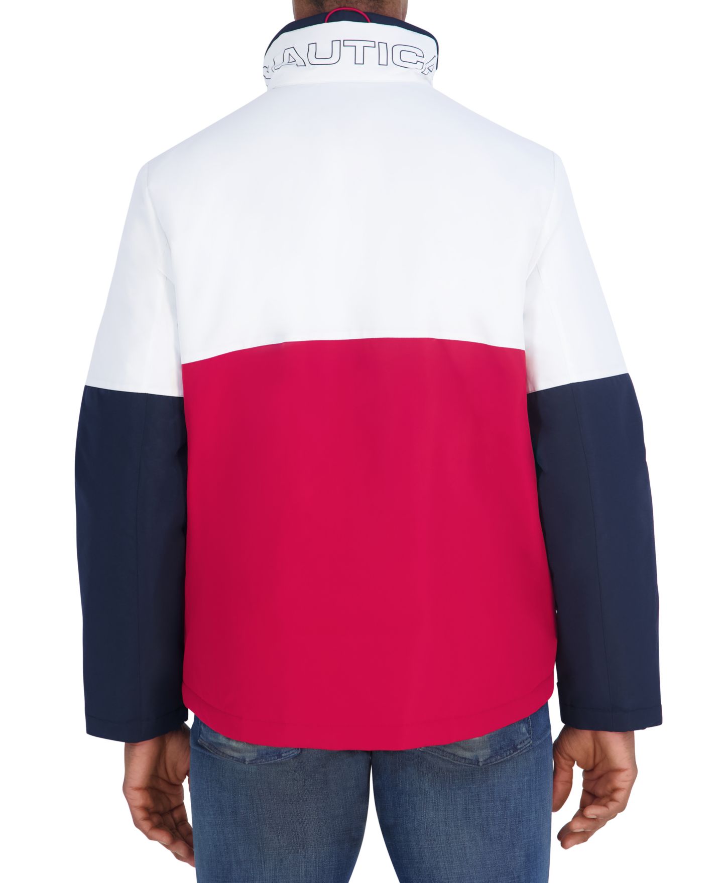 Мужская куртка Nautica Heritage Color Block Zip-Front, цвет: Яркий белый — фото 4