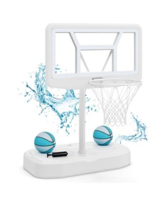 Basketball Hoop Set For Poolside Use With Two Basketballs And Pump