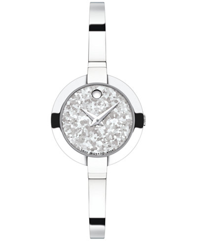 Movado Women's Swiss Bela Stainless Steel Bangle Bracelet Watch 25mm 0607017