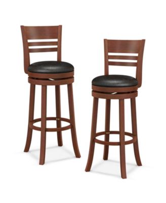 Set of 2 360degree(s) Bar Stools with PU Upholstered Seats
