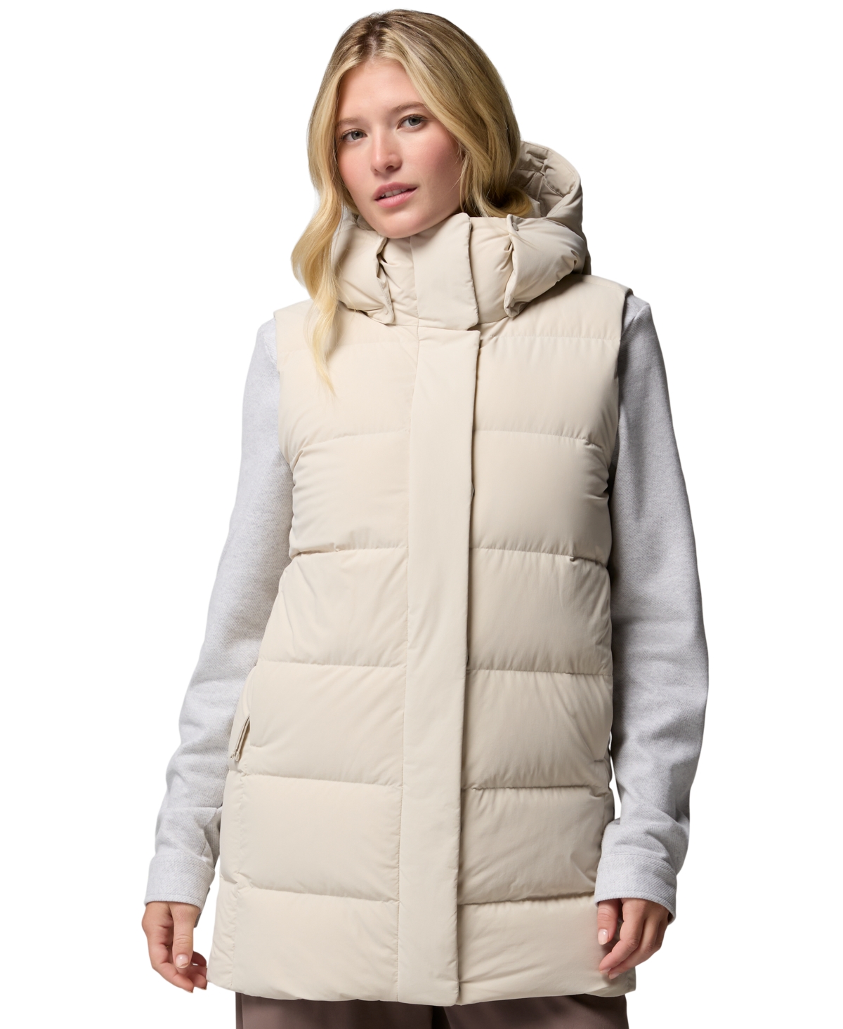 Columbia Women's Amaze Hooded Puffer Down Vest In Neutral