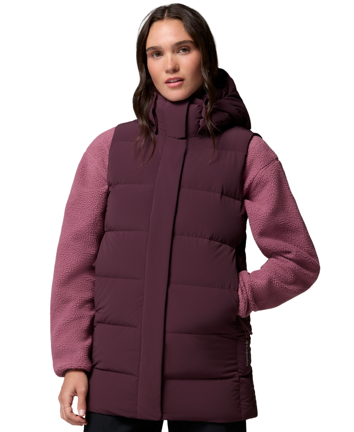 Columbia Women's Amaze Hooded Puffer Down Vest In Multi