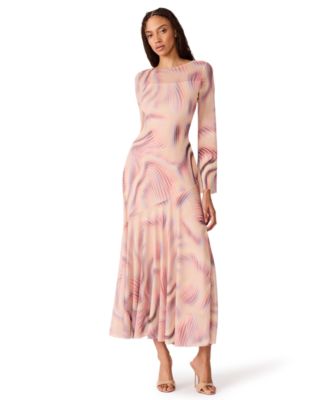 Women's Lyla Long-Sleeve Open-Back Maxi Dress
