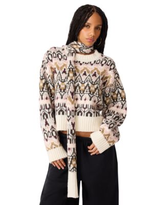 Women's Mindie Fair Isle Crop Crewneck Sweater
