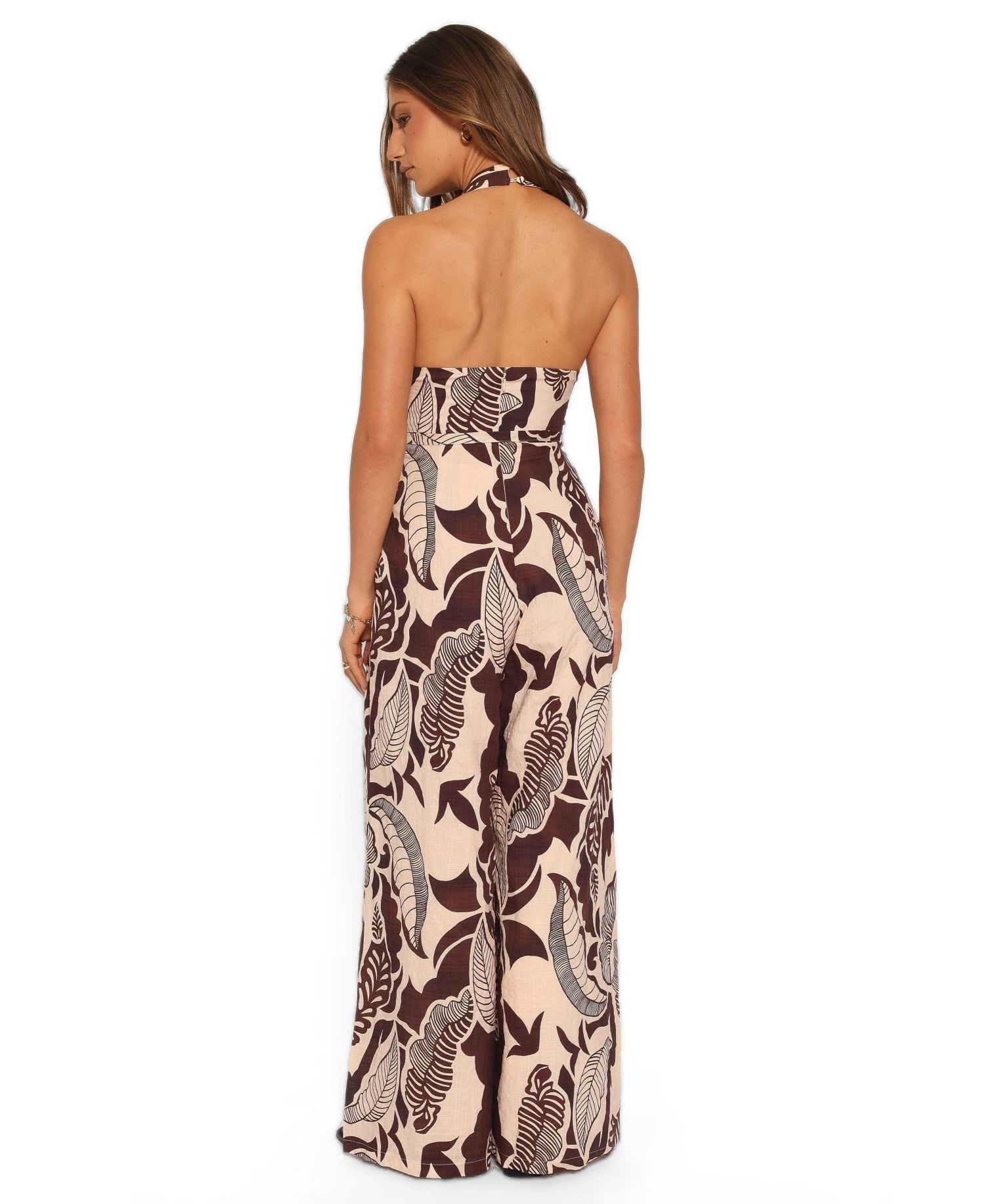 Women's Kehlani Halter Wide-Leg Open-Back Jumpsuit