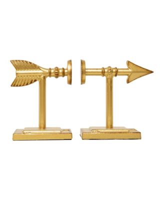 Decorative Cast Metal Arrow Bookends, Set of 2