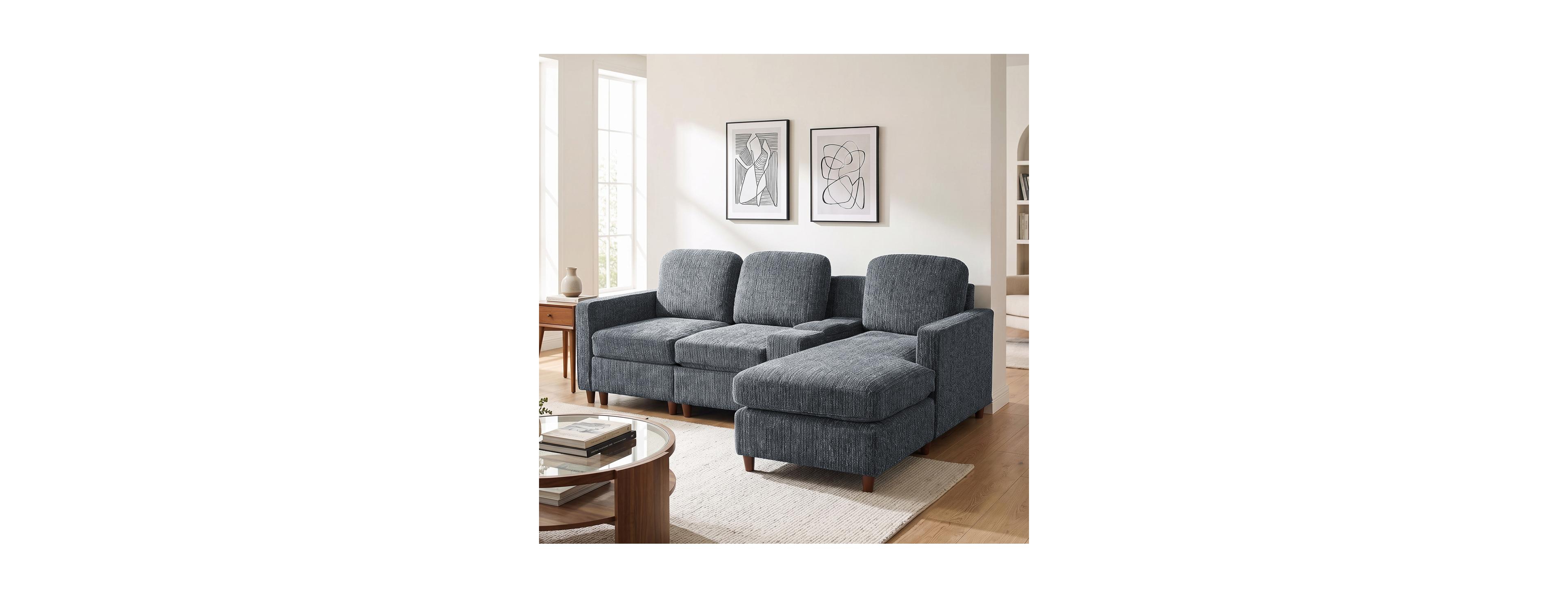 Streamdale Furniture 82" L-Shaped Sectional Sofa with Storage and Reversible Chaise