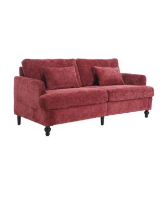 Mid Century Modern chenille Fabric Loveseat sofa, 2-Seat Upholstered Loveseat Sofa Modern Couch for Living Chenille