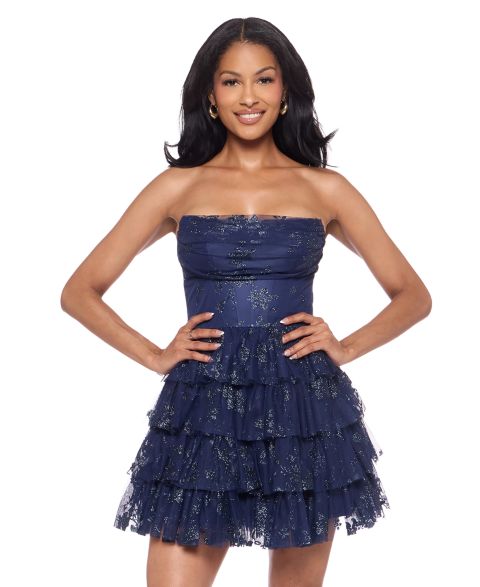 Женское платье Alex & Sophia Juniors' Strapless, цвет: Тёмно-синий