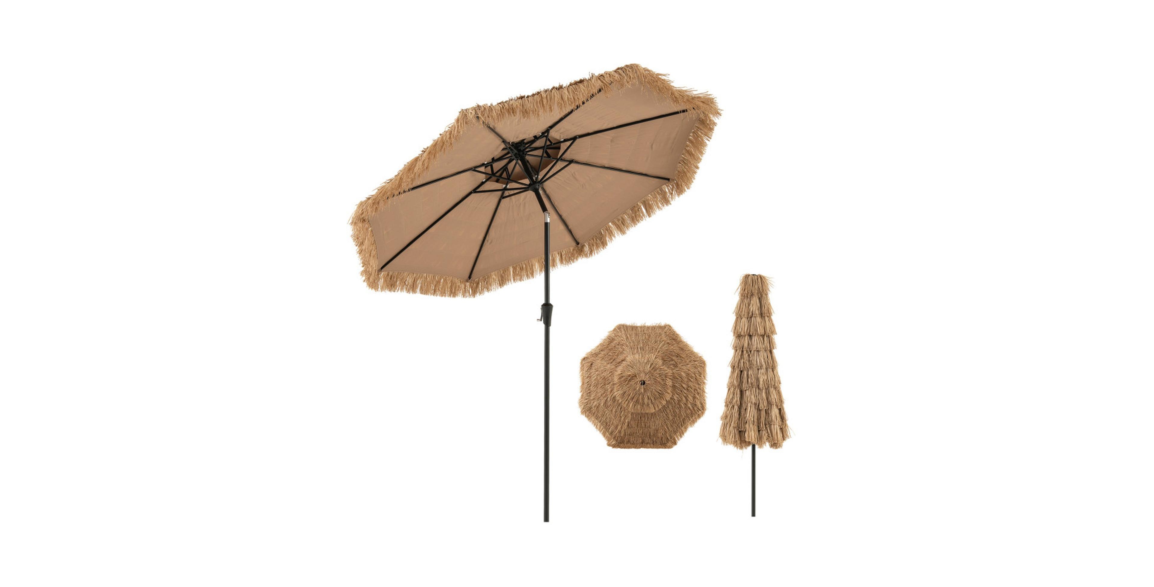 Sugift 10 Ft Two-Tier Vented Patio Umbrella with Tilt and Crank Umbrella