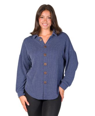 Petite Waffle-Knit V-Neck Jacket