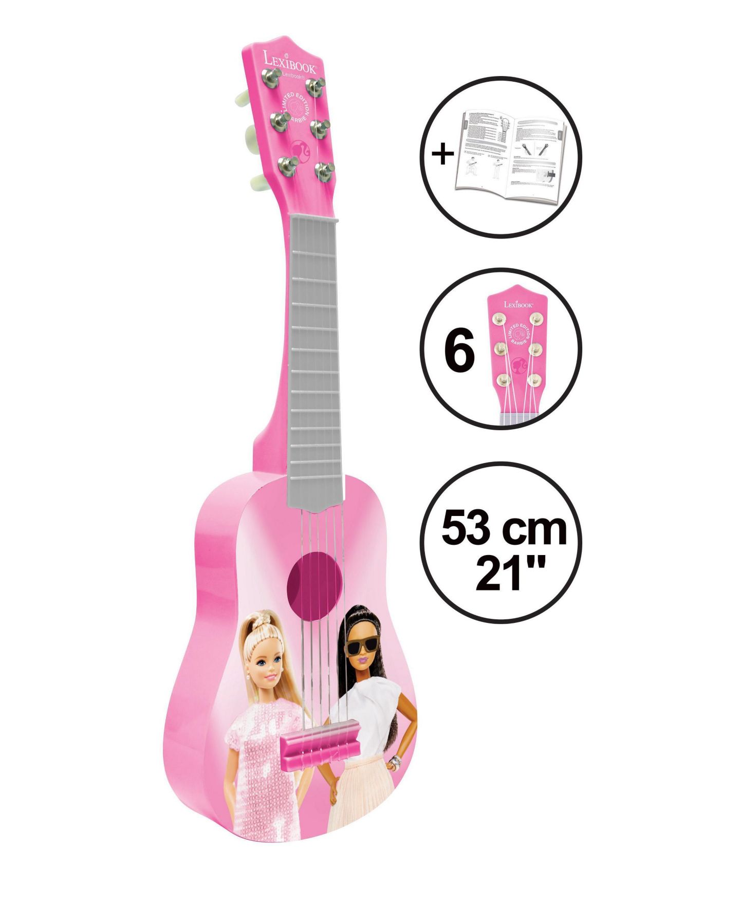 Детская игрушка Barbie My First Guitar 6-String with Learning Guide, от 6 лет, цвет: Разноцветный — фото 2