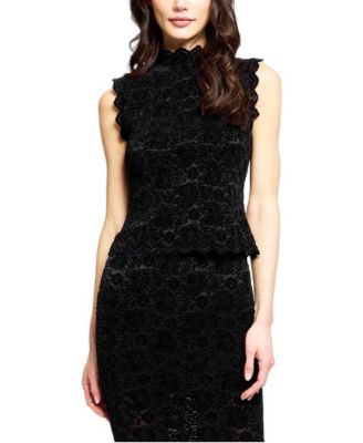 Women's Tessa Floral-Print Sleeveless Lace Top