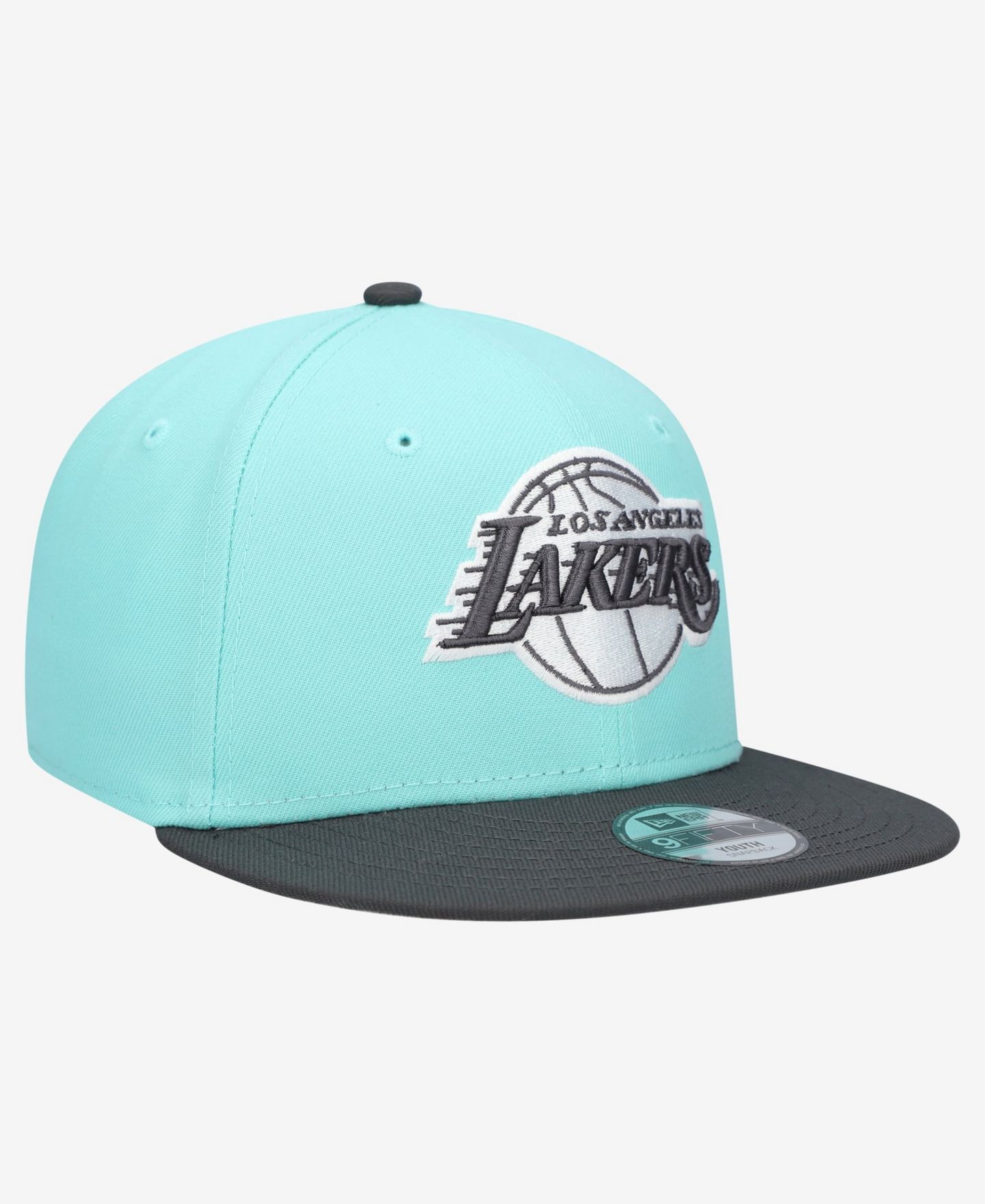 Детская кепка-снэпбэк New Era Los Angeles Lakers 9FIFTY, Turquoise/Charcoal — фото 3