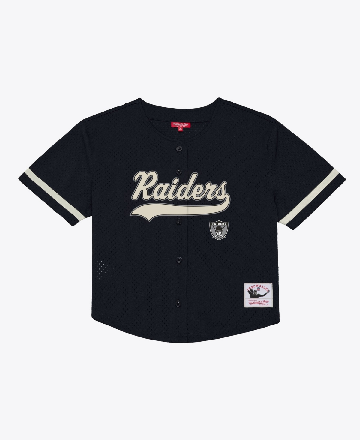Mitchell & Ness Women's Las Vegas Raiders Short-Sleeve Button-Front Jersey - Black