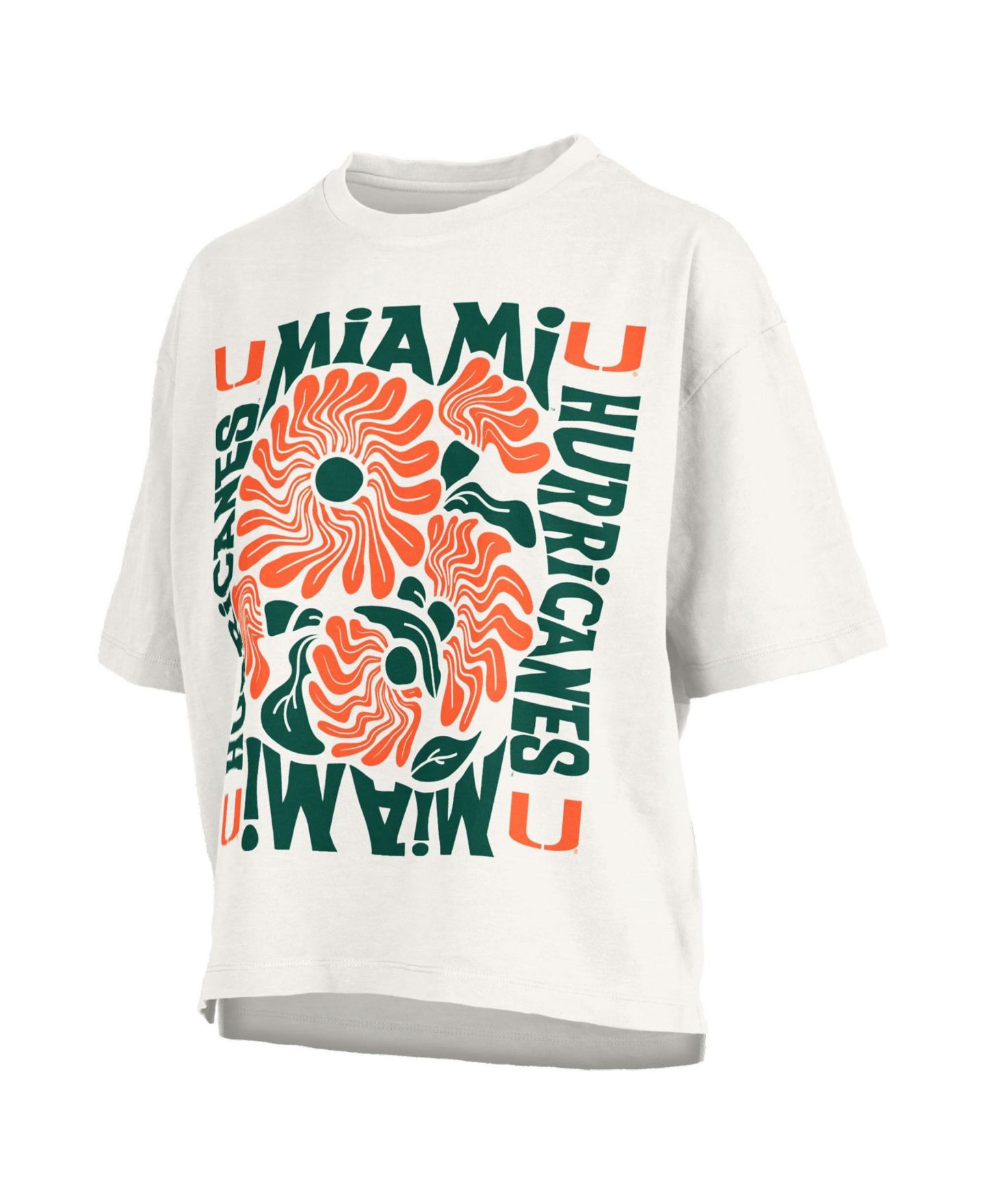 Женская футболка Pressbox White Miami Hurricanes Elena Oversized Slub — фото 2