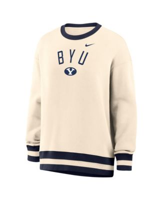 Women's Natural BYU Cougars Oversized Phoenix Fleece Sweatshirt