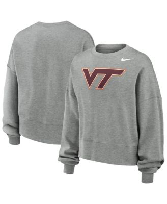 Women's Heather Gray Virginia Tech Hokies Phoenix Fleece Pullover Sweatshirt