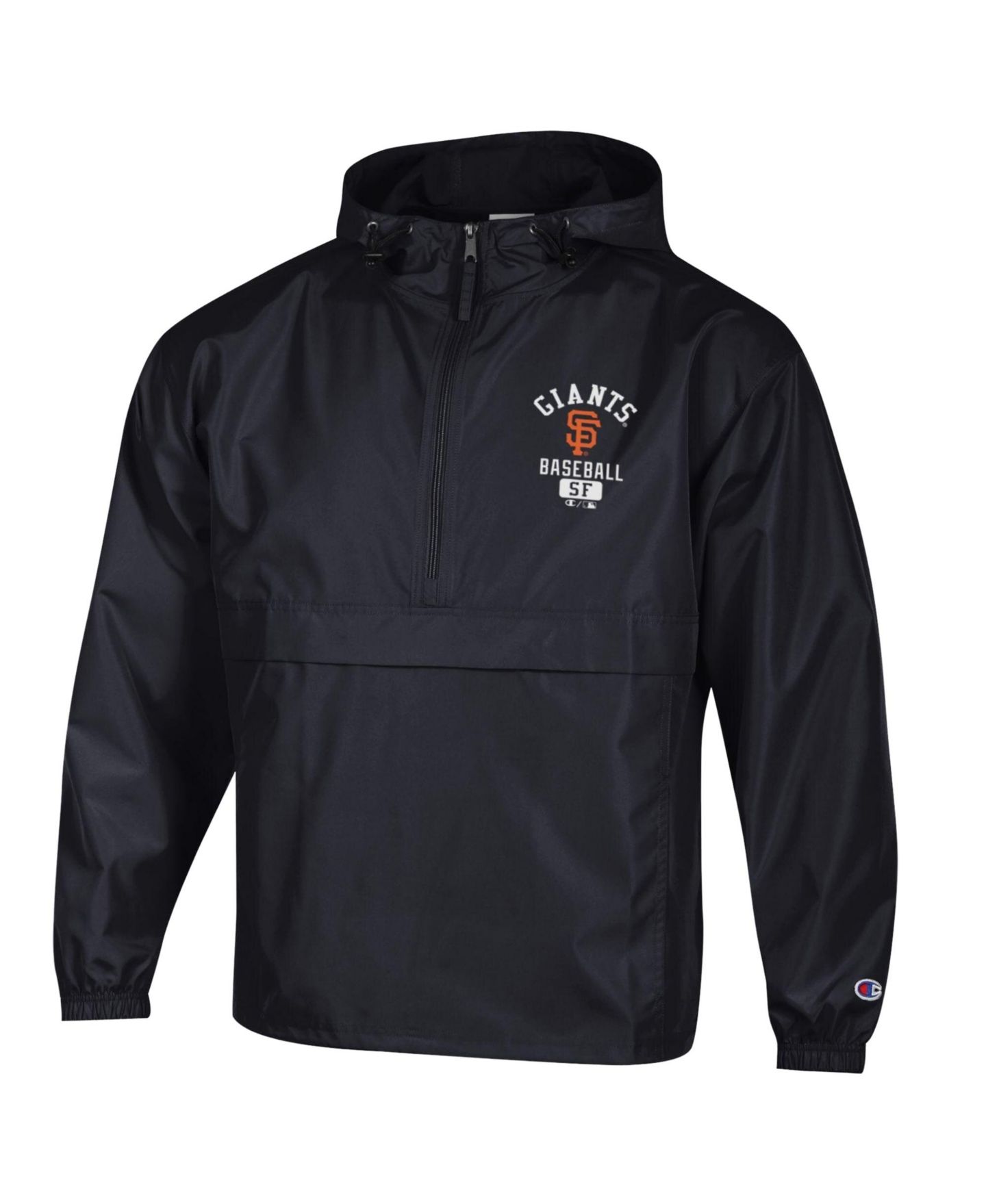 Мужская куртка Champion Black San Francisco Giants Packable Windbreaker Half-Zip — фото 2
