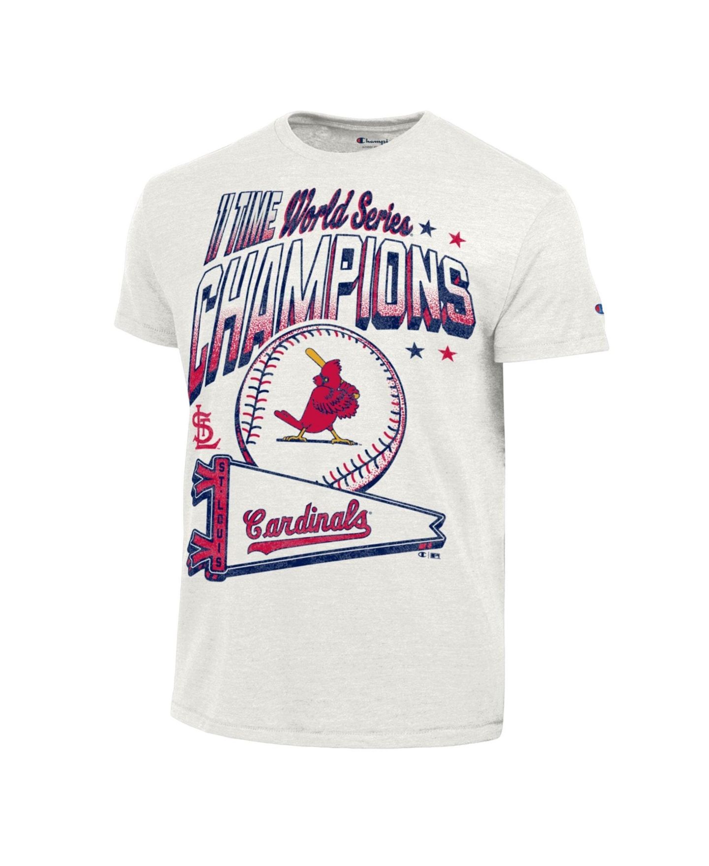 Мужская футболка Champion Cream St. Louis Cardinals Winning Tradition Cooperstown Collection Tri-Blend — фото 2