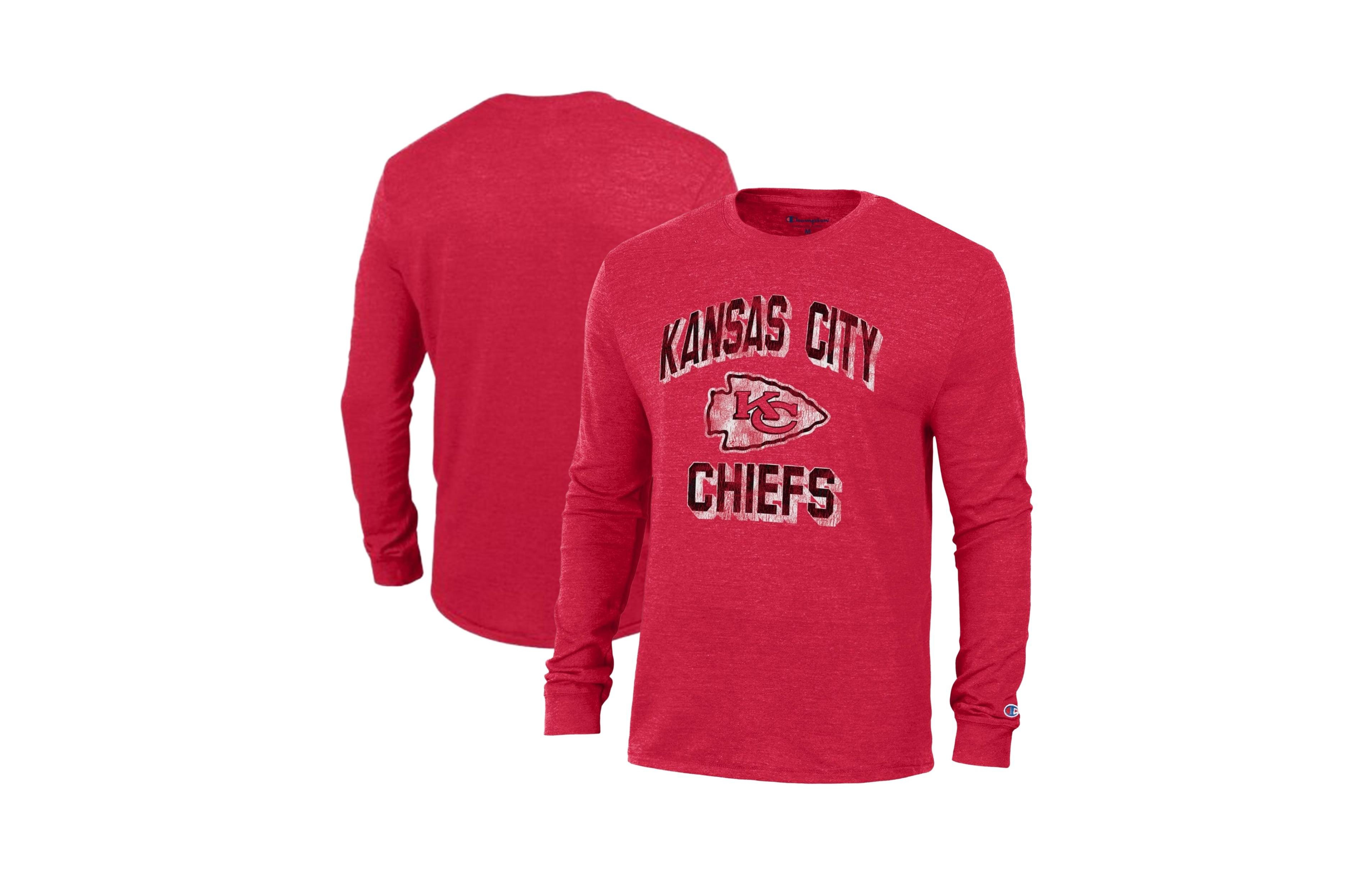 Champion Men's Kansas City Chiefs Ultimate Long-Sleeve Graphic Crewneck T-Shirt