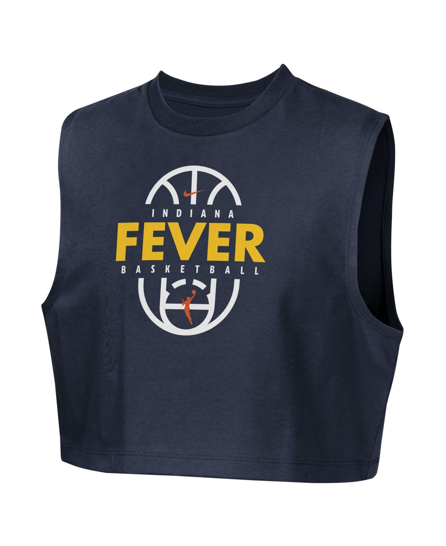 Футболка Nike Navy Indiana Fever 2026 Authentic Practice Sleeveless Cropped для девочек — фото 2