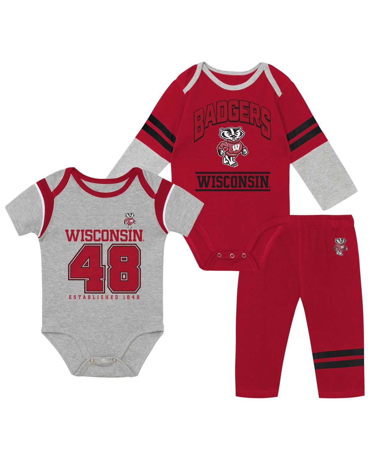Outerstuff Baby Boys' and Girls' Screen-Printed Bodysuits and Pants, 3-Piece Set