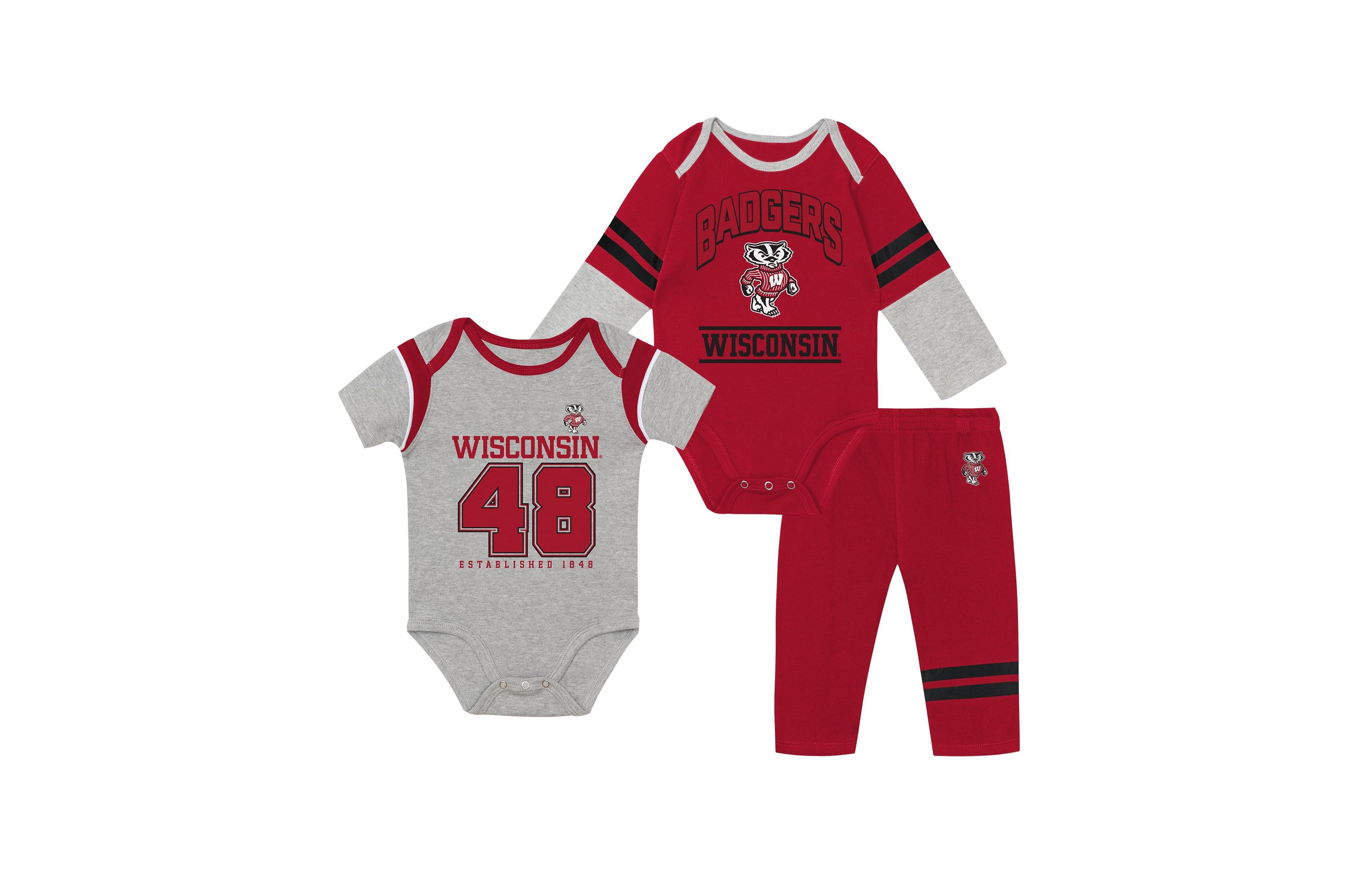 Outerstuff Baby Boys' and Girls' Screen-Printed Bodysuits Pants, 3-Piece Set
