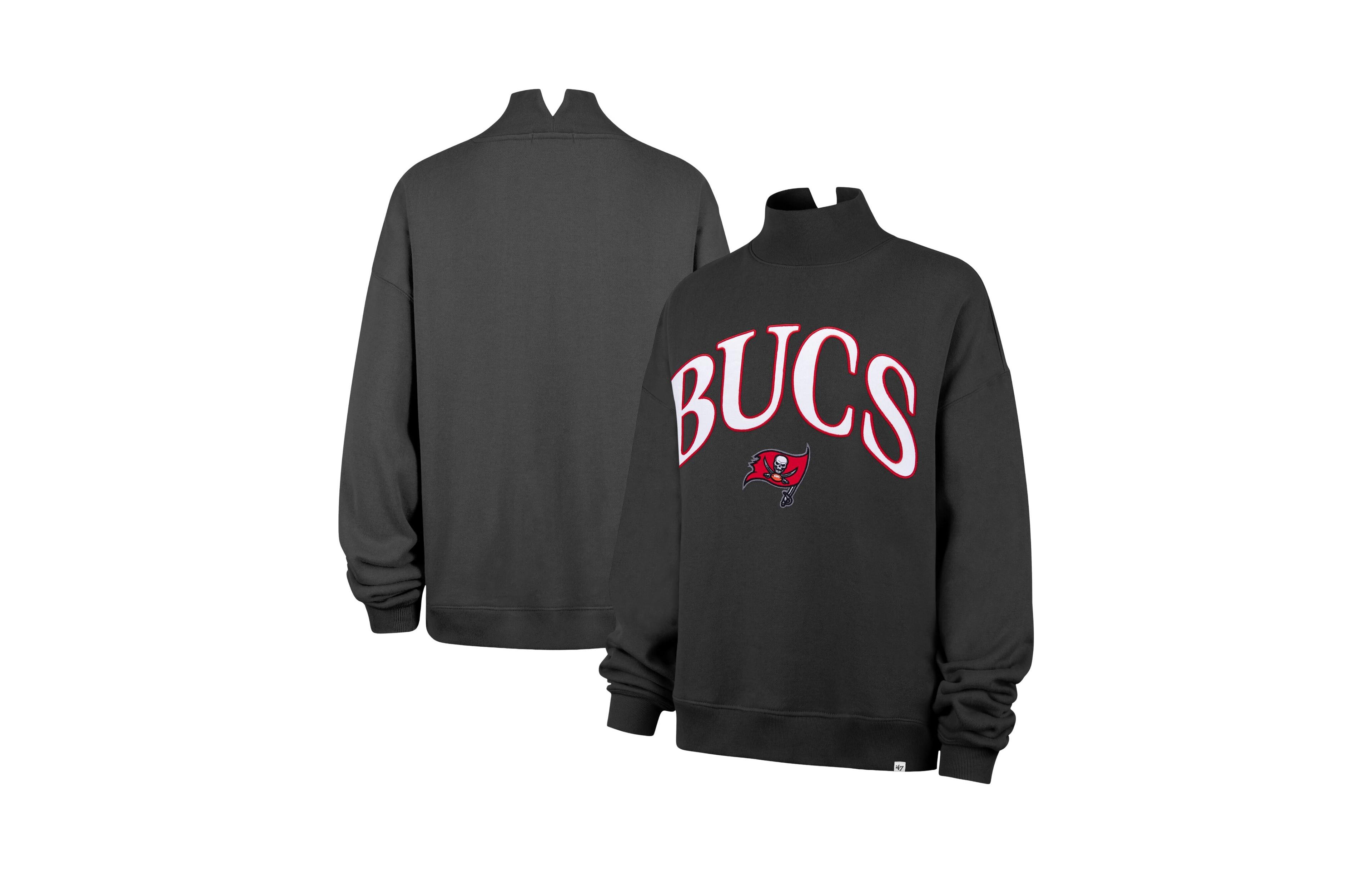 '47 Brand Women's Tampa Bay Buccaneers Vantage Mock Neck Cropped Pullover Sweatshirt