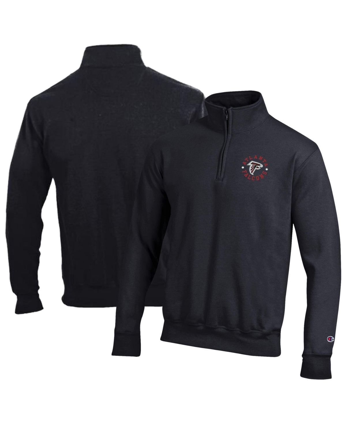 Champion Men's Black Atlanta Falcons Powerblend Quarter-Zip Pullover - Black