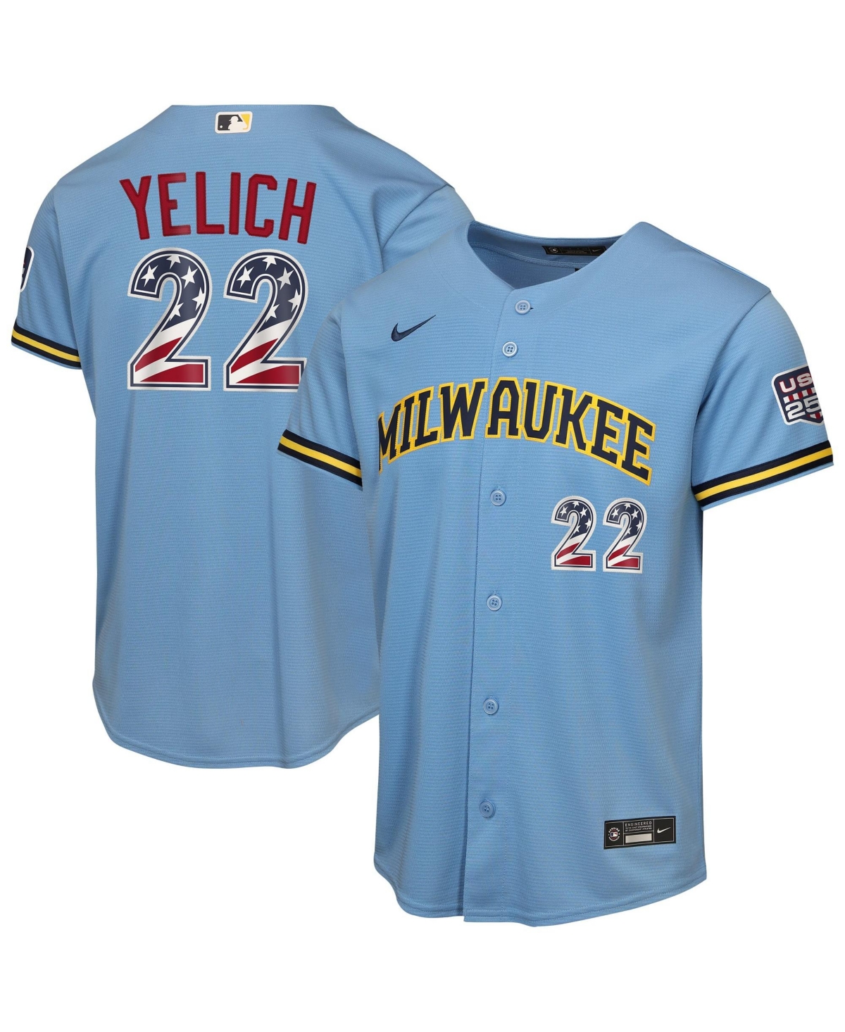 Nike Boys' 4-20 Milwaukee Brewers Christian Yelich Replica Jersey