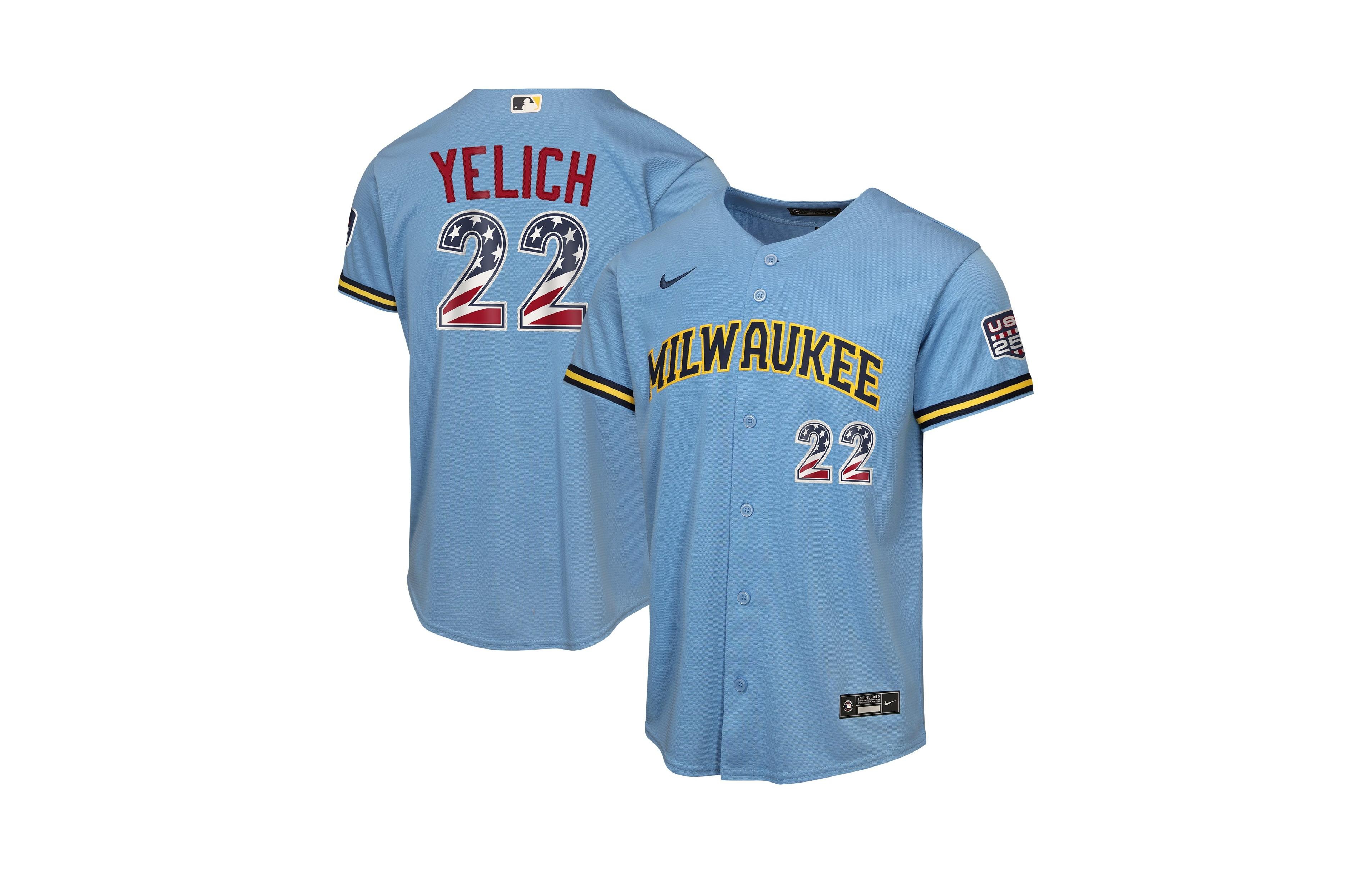 Nike Boys' 4-20 Milwaukee Brewers Christian Yelich Replica Jersey