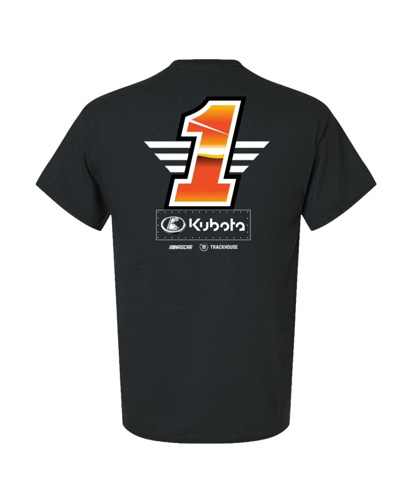 Мужская футболка Trackhouse Racing Team Collection Black Ross Chastain #1 Kubota T-45 Flag — фото 3