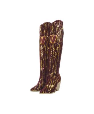  Washington Commanders Over-the-Knee Two-Tone Sequin Boots