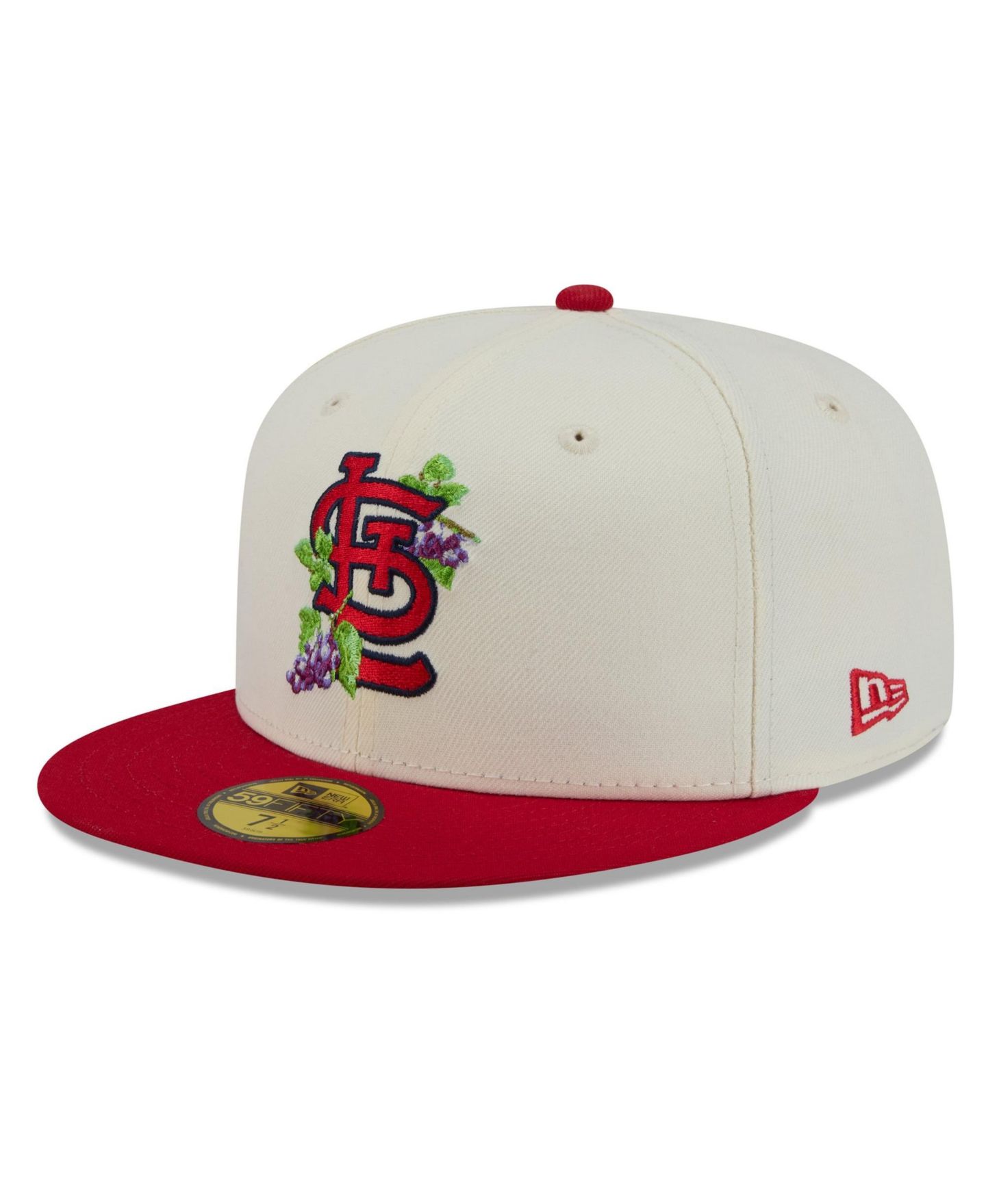 Мужская кепка New Era White/Red St. Louis Cardinals Blossom 59FIFTY Fitted Hat — фото 3