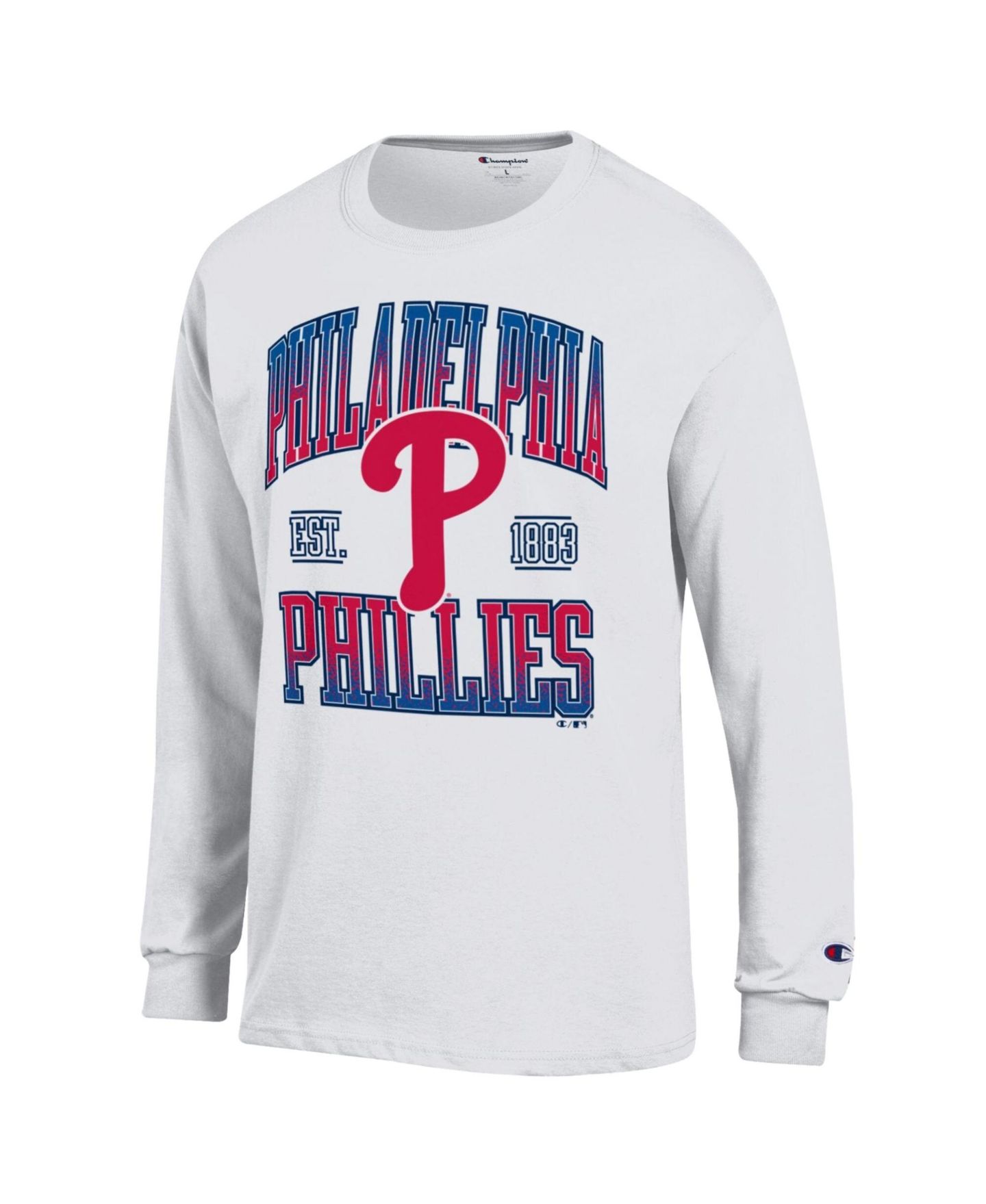 Мужская футболка Champion White Philadelphia Phillies Jersey Long Sleeve — фото 2