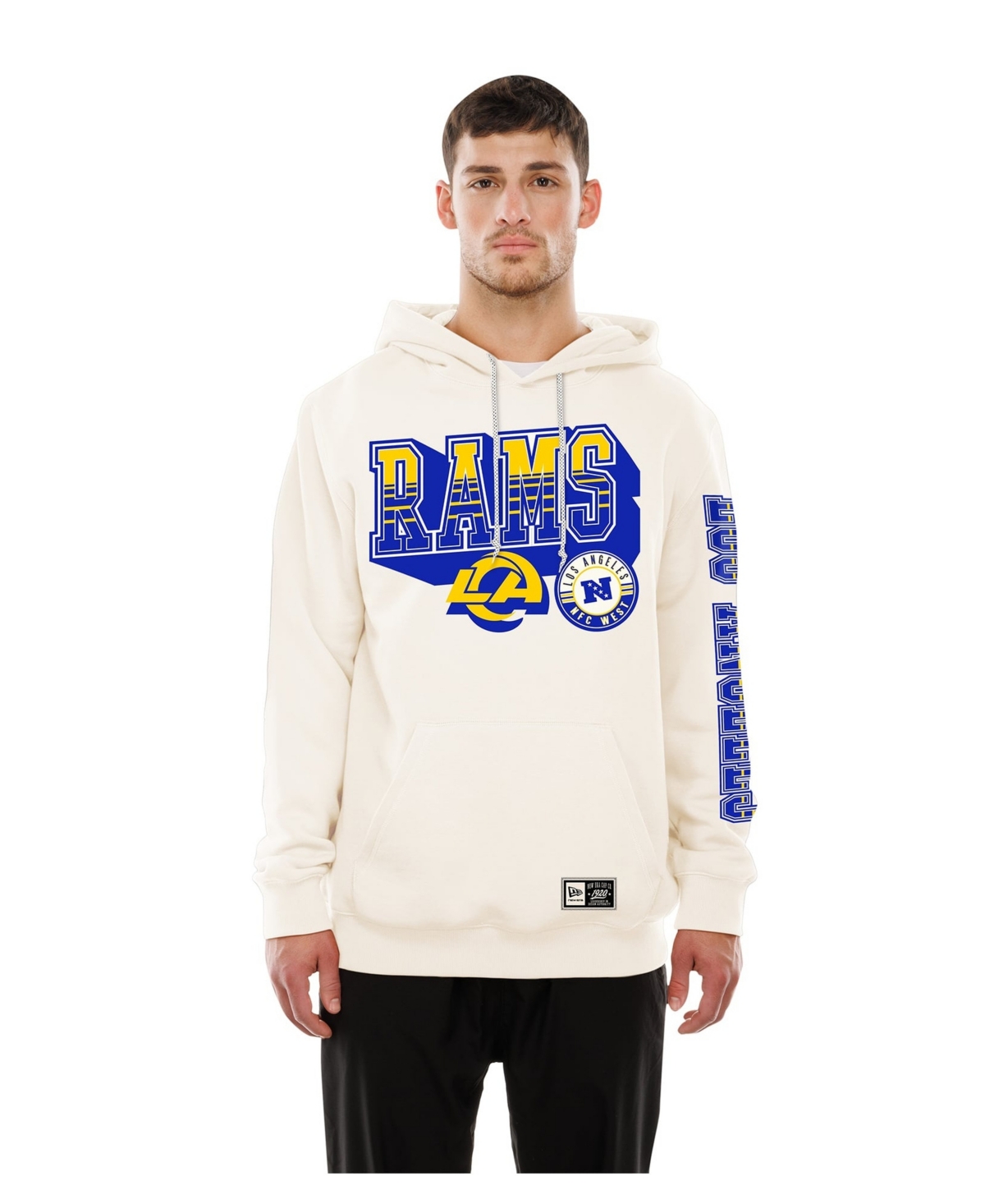 New Era Men's Cream Los Angeles Rams Dune Dust Hoodie - Cream